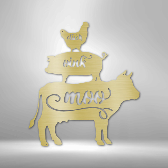 Farm Animals Steel Sign Laser Cut Powder Coated Home & Office Metal Wall Decor M